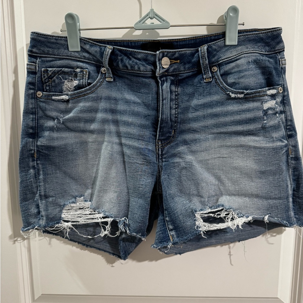 Buckle Blue Distressed Jean Shorts